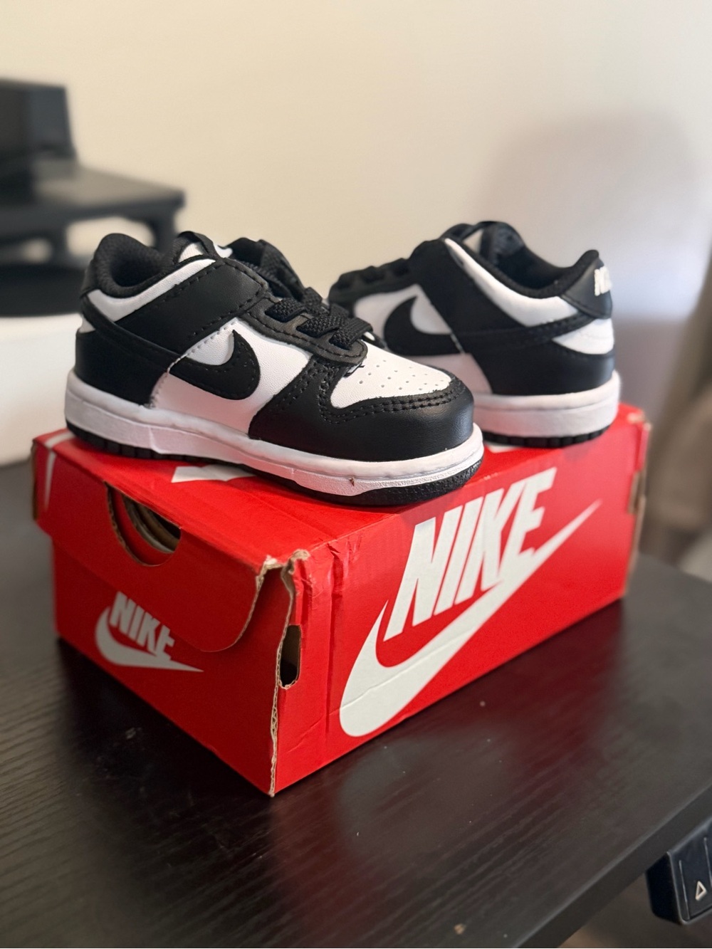 Nike Dunk Low Retro Panda Black White Toddler Size 5C
